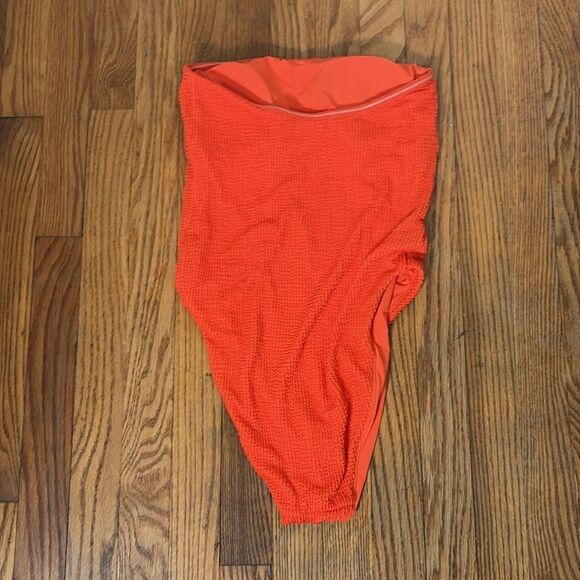 Andie Kauai One Piece Swimsuit textured Vermillion Orange size S NWT - Picture 3 of 7